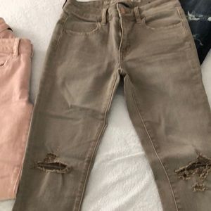 Colored super skinny cropped jeans